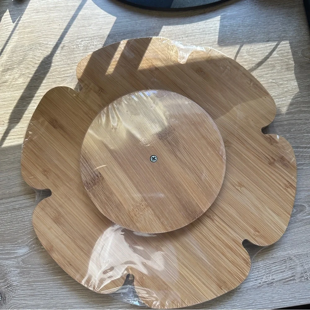 Boodboo Bamboo Flower-Shaped Lazy Susan Serving Tray